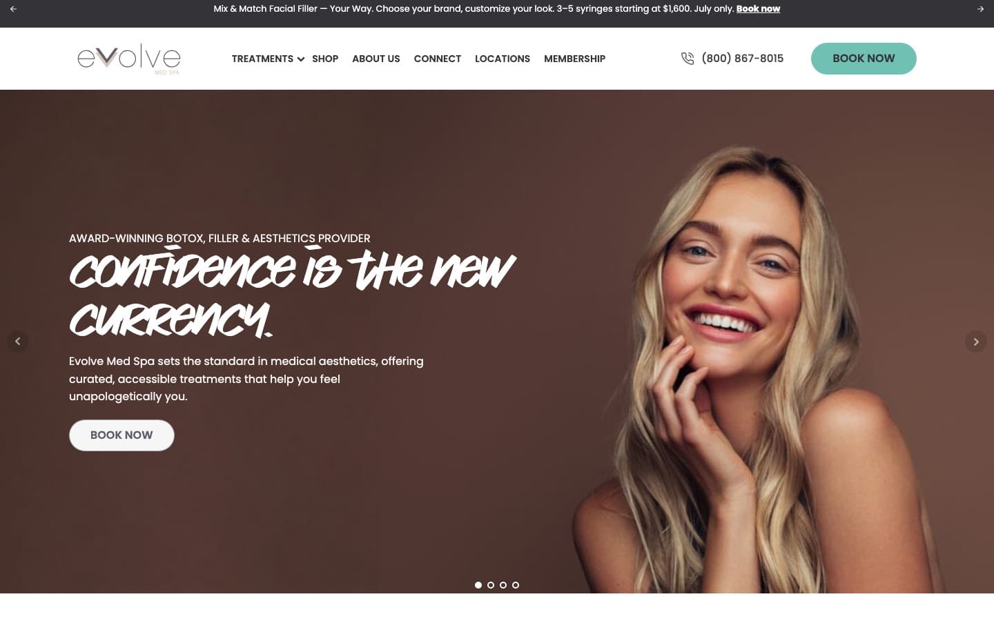 Evolve Med Spa — website preview