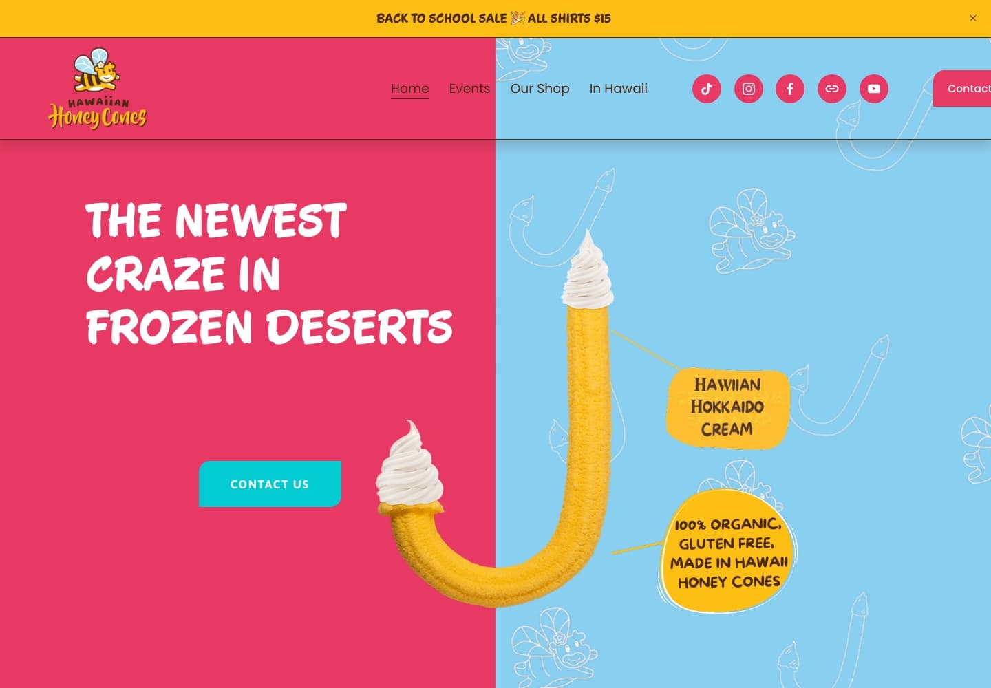Hawaiian Honey Cones — website preview