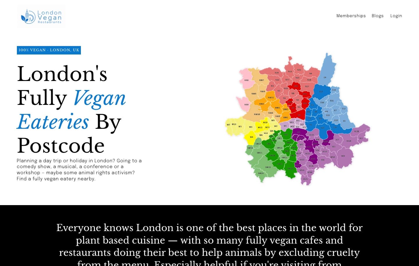 London Vegan Restaurants — website preview