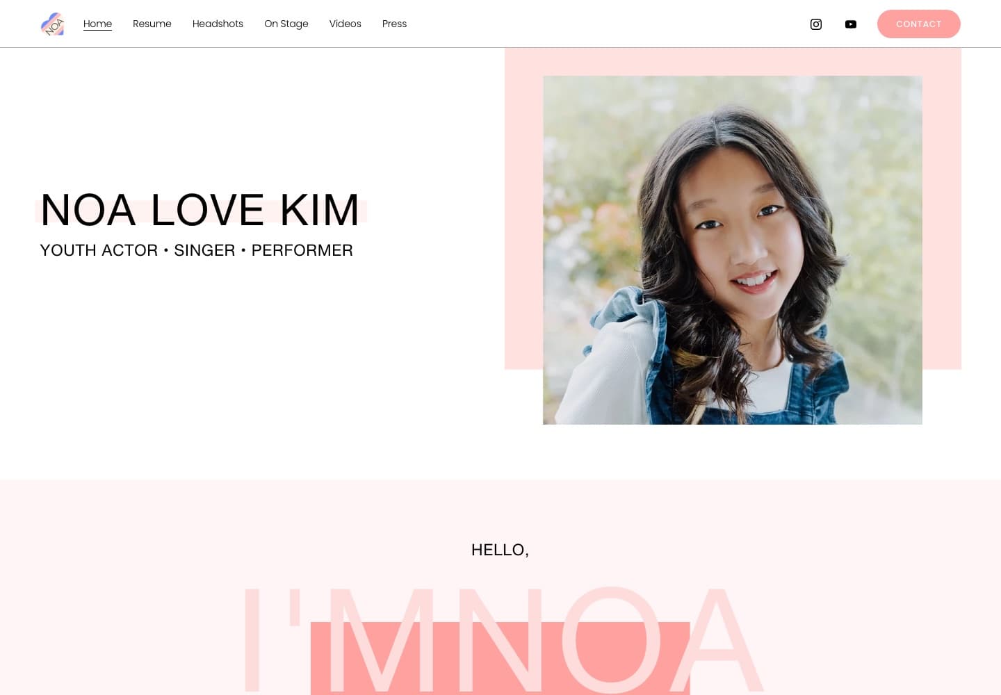 Noa Love Kim — website preview