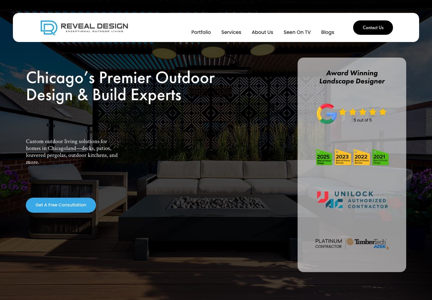 Reveal Design Chicago — website preview