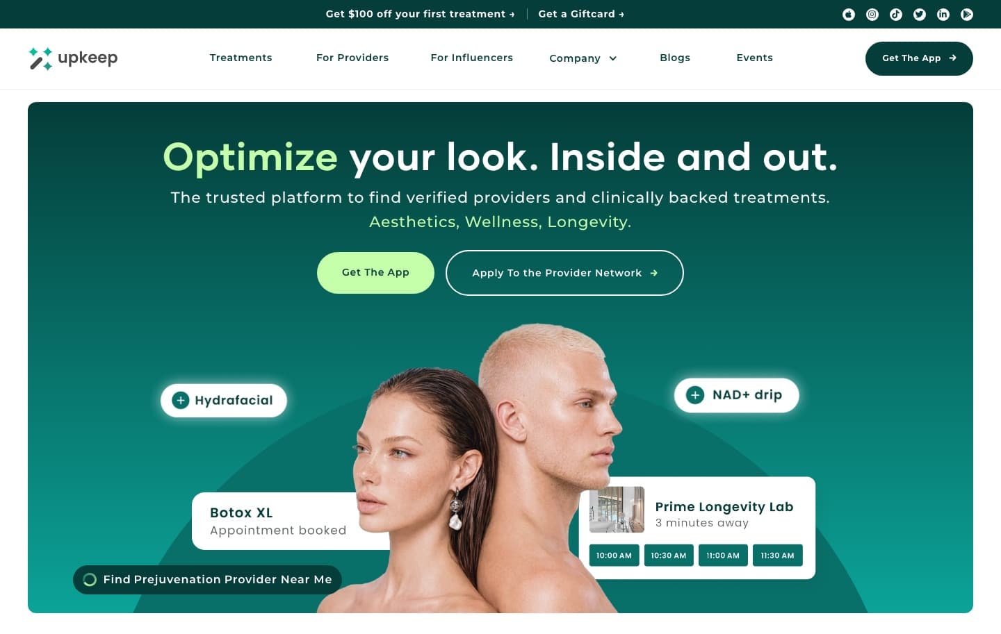 Upkeep — website preview